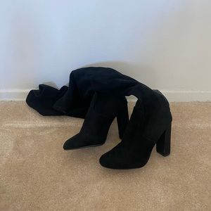 Steve Madden Black Knee High Heeled Boots